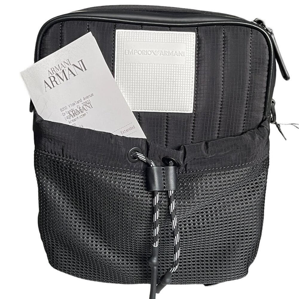 Emporio Armani Black Nylon Messenger Bag. Shoulder Bag, NWT